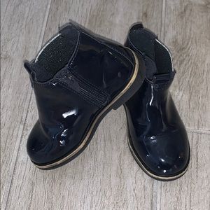 Patent leather booties